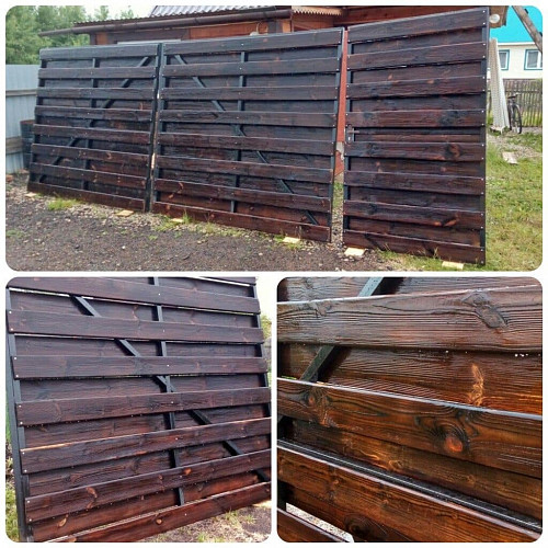 Красивые ворота из сухой строганной доски